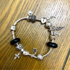 Authentic Pandora bracelet with charms silver